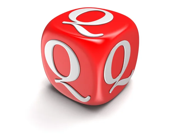 Dice with letter Q (clipping path included) — Stock Photo, Image