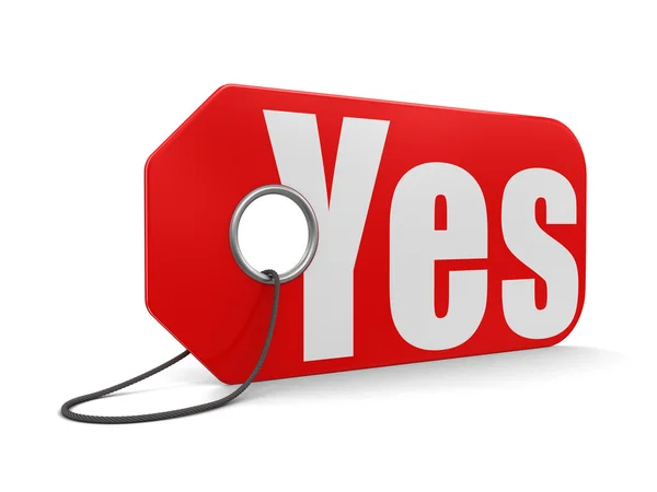 Label yes (clipping path included) — Stock Photo, Image
