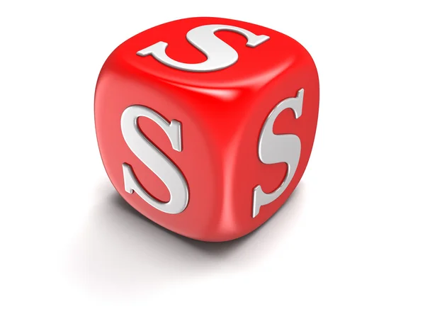 Dice with letter S (clipping path included) — Stock Photo, Image