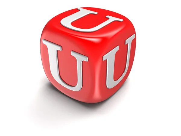 Dice with letter U (clipping path included) — Stock Photo, Image