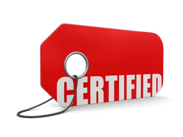 Label Certified (uitknippad opgenomen) — Stockfoto