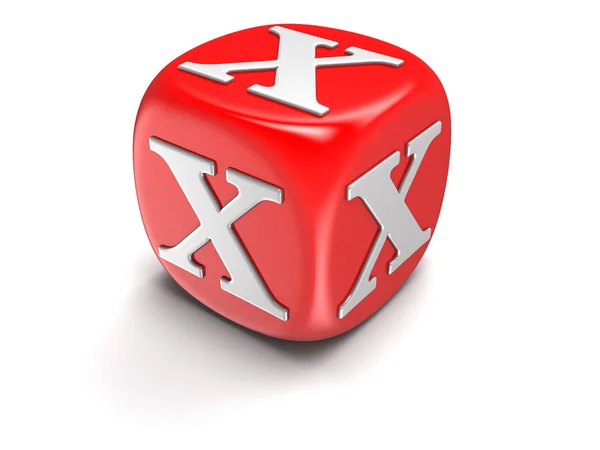 Dice with letter X (clipping path included) — Stock Photo, Image