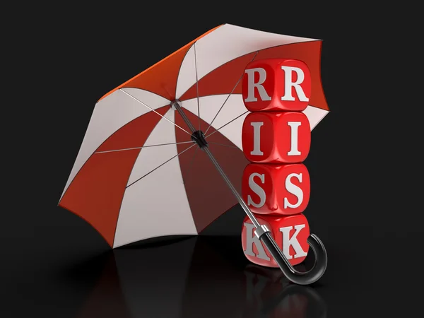 Dices Risk altında şemsiye (dahil kırpma yolu ile) — Stok fotoğraf