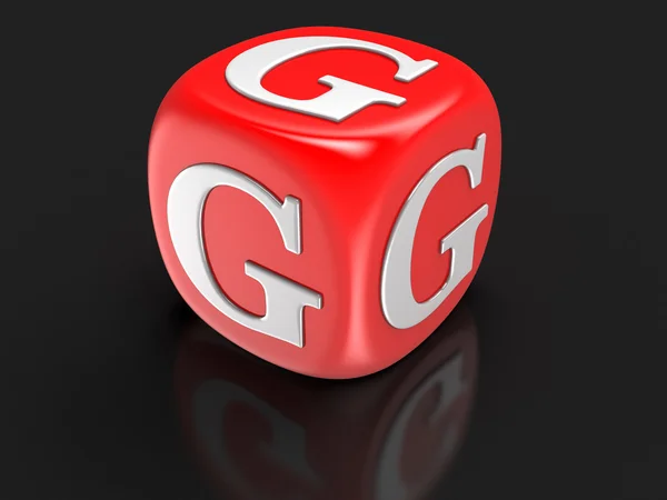 Dice with letter G (clipping path included) — Stock Photo, Image