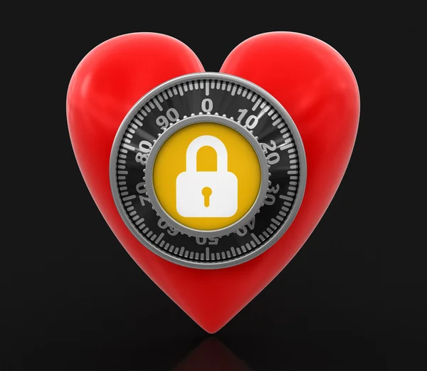 Heart protection  (clipping path included) — Stock Photo, Image