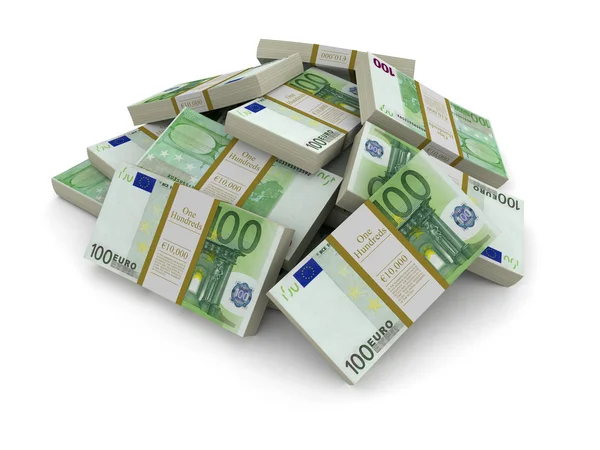 Stapel van Euro (uitknippad opgenomen) — Stockfoto