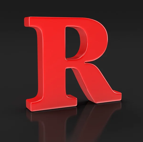 Letter R (clipping path included) — Stock Photo, Image