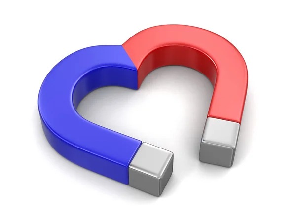 Magnet  heart (clipping path included) — Stock Photo, Image