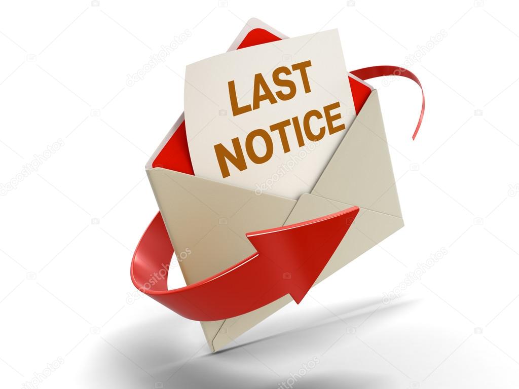 Letter Last notice (clipping path included)