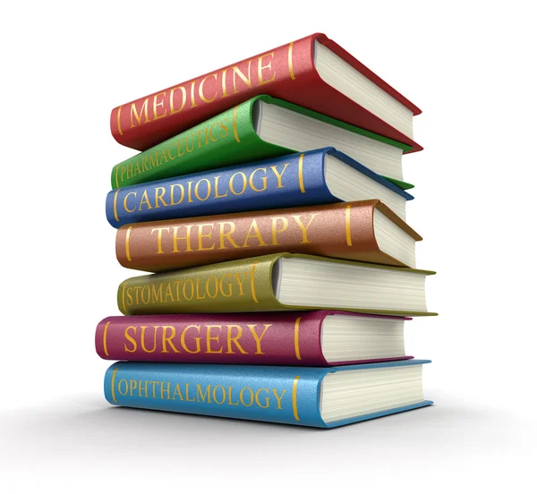 Medical textbooks (clipping path included) — Stock Photo, Image