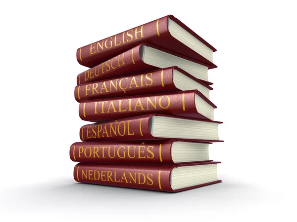 Stack of dictionaries (clipping path included) — Stock Photo, Image
