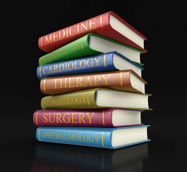 Medical textbooks (clipping path included) — Stock Photo, Image