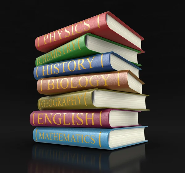 Stack of textbooks (clipping path included) — Stock Photo, Image