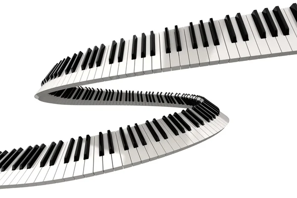 钢琴键 (包括剪切路径) — 图库照片