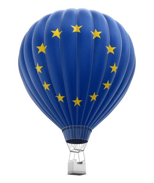 Hot Air Balloon with European union Flag — Stock Photo, Image