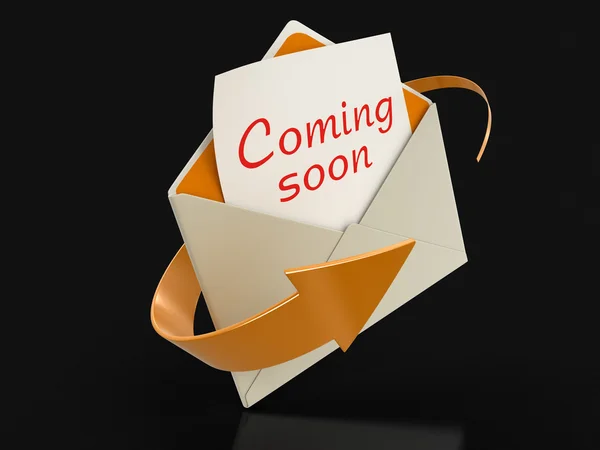 Letter coming soon (clipping path included) — Stock Photo, Image