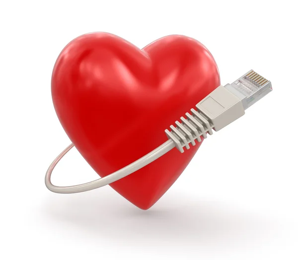Câble de coeur et d'ordinateur (chemin de coupe inclus ) — Photo