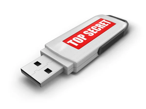 USB-Flash-Speicher streng geheim (Clipping-Pfad enthalten) — Stockfoto
