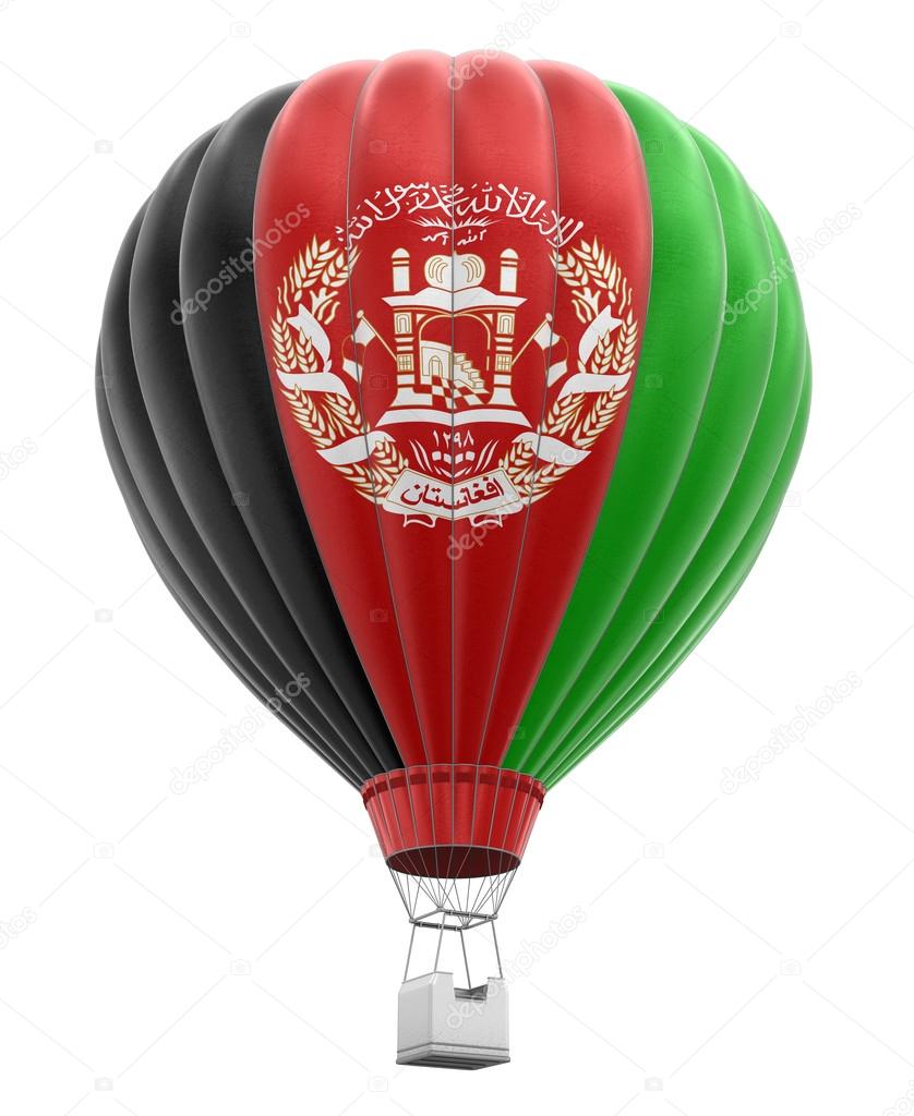 Hot Air Balloon with Afghan Flag (clipping path included)