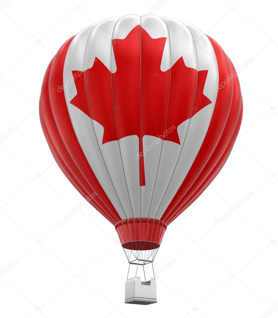 Hot Air Balloon with Canadian Flag (clipping path included)