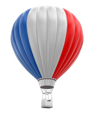 Sıcak hava balonu Fransız bayrağı (dahil kırpma yolu ile)