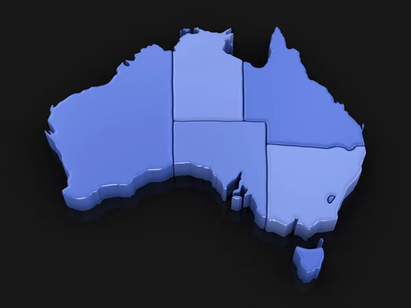 Mapa Australii — Zdjęcie stockowe