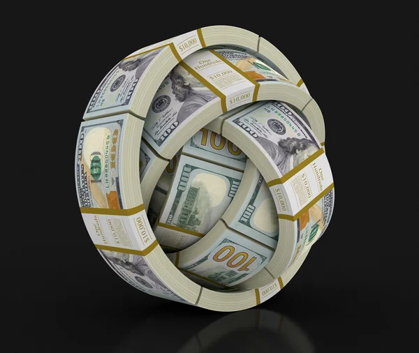 Pile of Dollars (clipping path included) — Stock Photo, Image