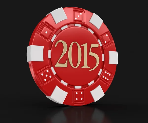 Chip do casino 2015 (caminho de recorte incluído ) — Fotografia de Stock