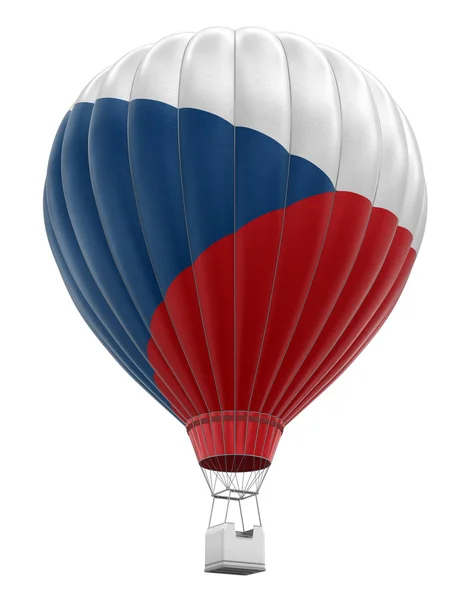 Hete luchtballon met Tsjechische vlag (uitknippad opgenomen) — Stockfoto