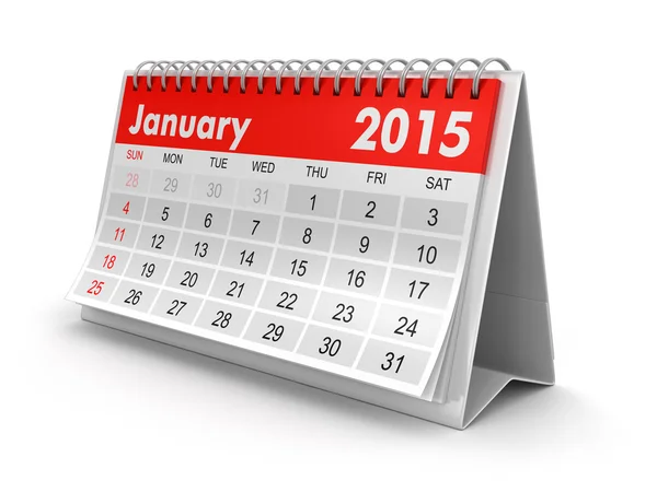 Kalender - januari 2015 (urklippsbana ingår) — Stockfoto