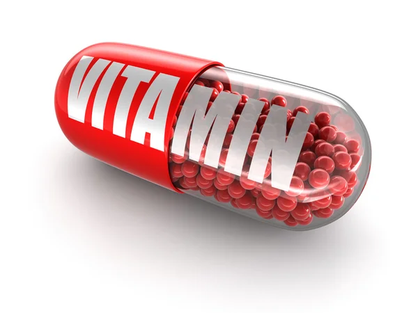 Pill Vitamin (clipping path included) — Stock Photo, Image