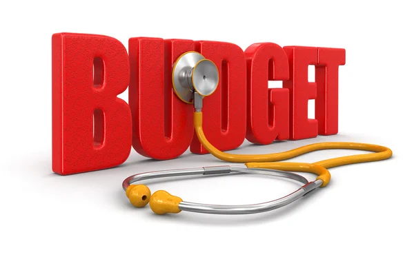 Stetoscopio e budget (percorso di ritaglio incluso ) — Foto Stock