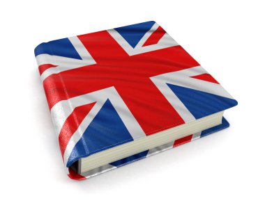 Book with UK flag (clipping path included) clipart