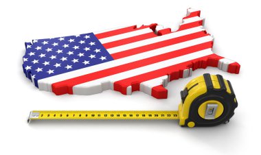 cetvel (dahil kırpma yolu ile ABD Haritası)