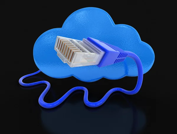 Câbles Cloud et ordinateur (chemin de coupe inclus) ) — Photo