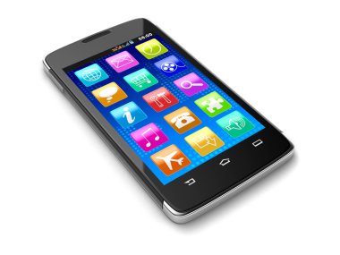 Touchscreen smartphone (clipping path included) clipart