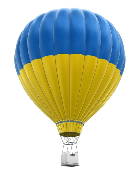 Heißluftballon mit ukrainischer Flagge (Clipping path included) — Stockfoto