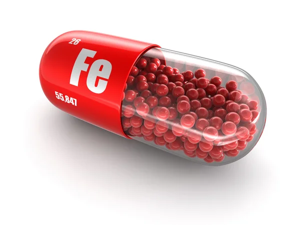 Vitamin capsule Fe (clipping path included). — Stock Photo, Image