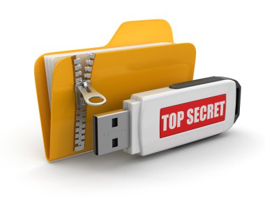 Fermuar ve Usb flash Top Secret ile klasör