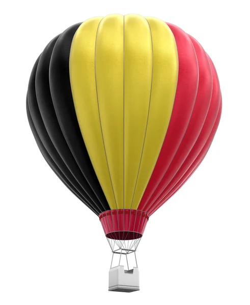 热气球与比利时国旗 (剪切路径包括) — 图库照片