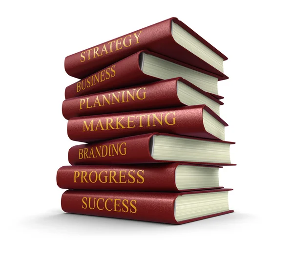 Stack of business books (clipping path included) — Stock Photo, Image