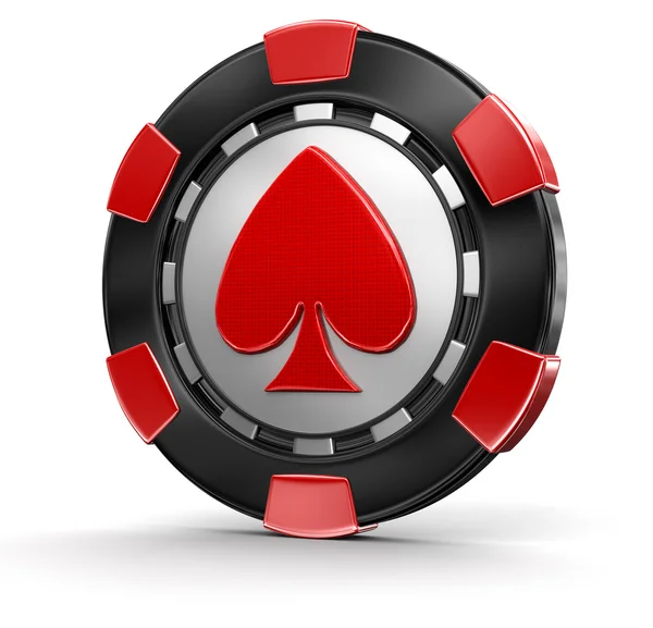 Chip de casino (caminho de recorte incluído ) — Fotografia de Stock