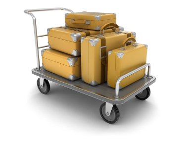 Handtruck ve bavul (dahil kırpma yolu)