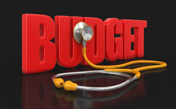 Stetoscopio e budget (percorso di ritaglio incluso ) — Foto Stock