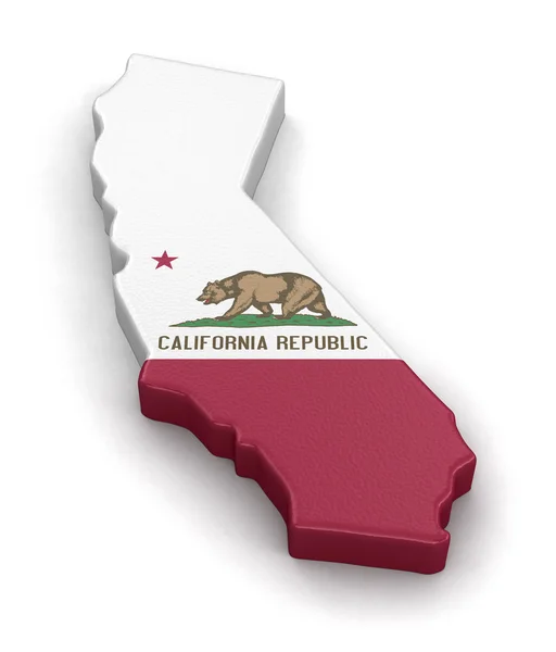 Map of California state with flag — Stock Photo, Image