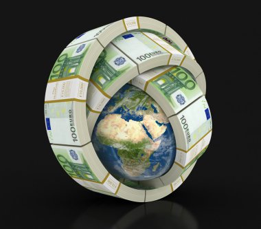 Euro ve küre (dahil kırpma yolu yığını)