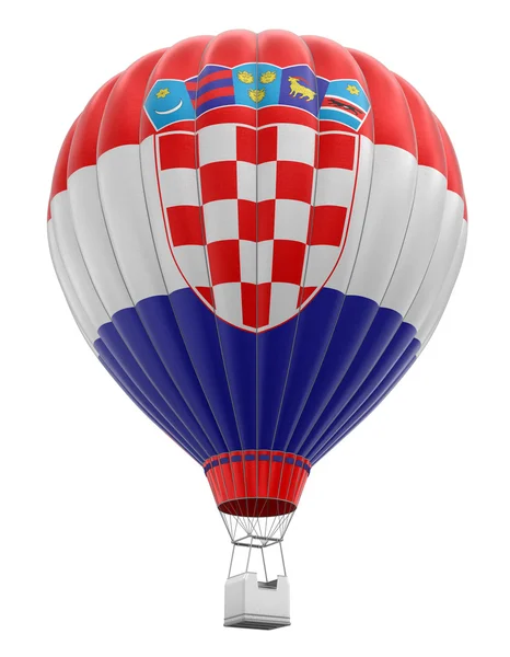 Luftballong med kroatiska flagga (urklippsbana ingår) — Stockfoto