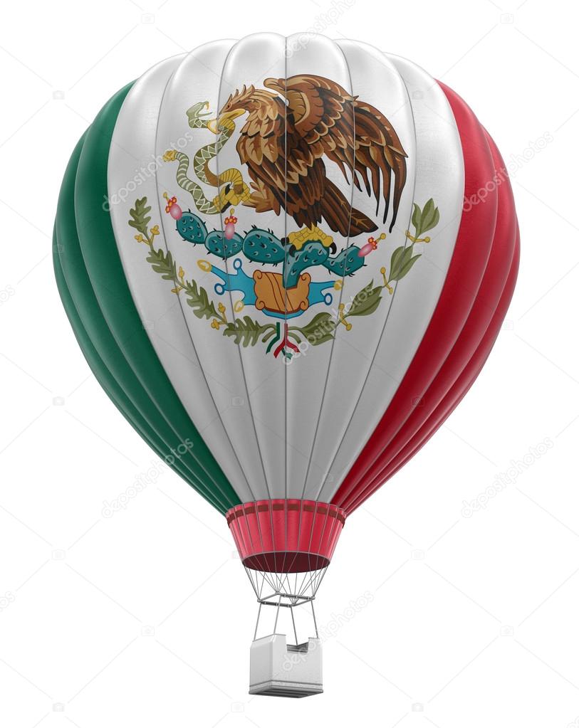 Hot Air Balloon with Mexican Flag (clipping path included)