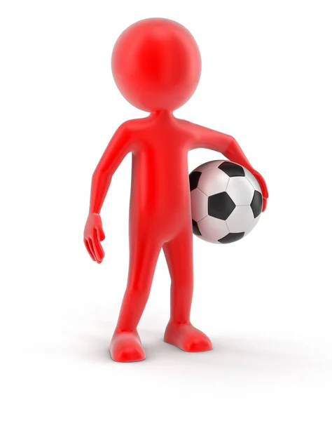 Man with Soccer football (clipping path included) — Stock Photo, Image