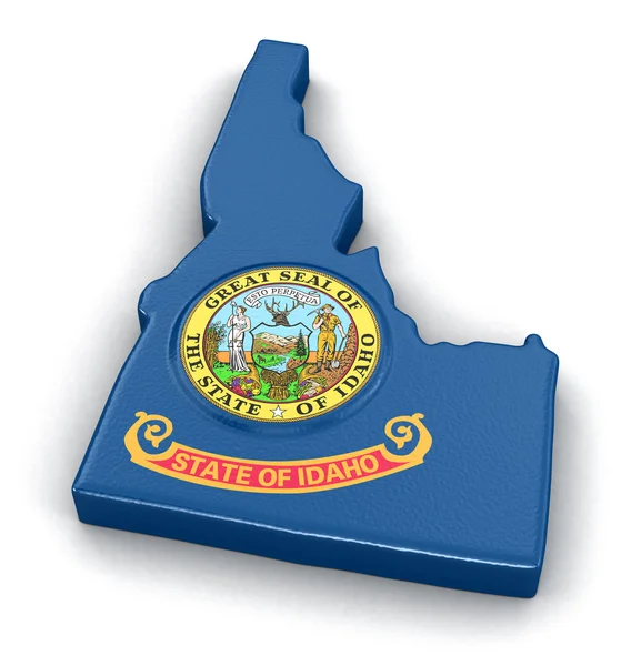 Map of Idaho state with flag — Stock Photo, Image